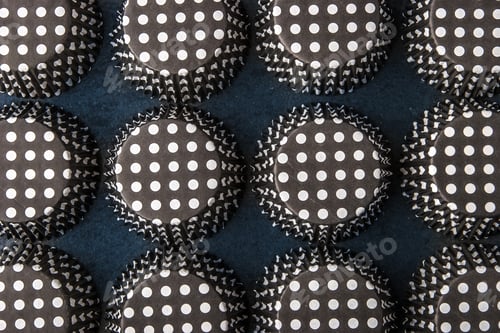 Preview: Cupcakes mold on the dark table top view