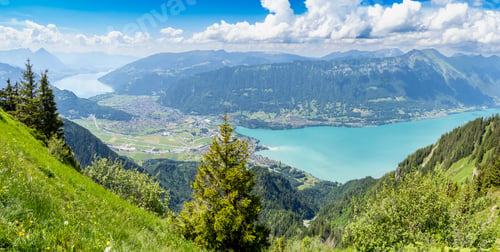 Preview: Thun and Brienz lake from Schynige Platte mountain, Switzerland