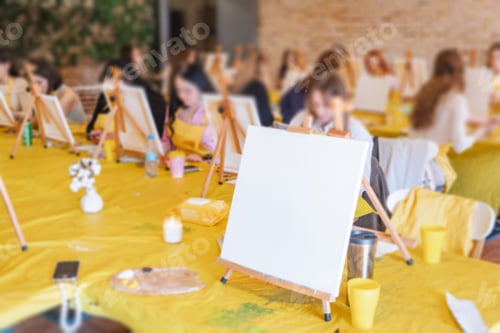 Preview: Adults Enjoying an Art Class on a Sunny Day