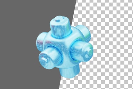 Preview: Glitter Abstract Blue Radiant Core 3D Icon