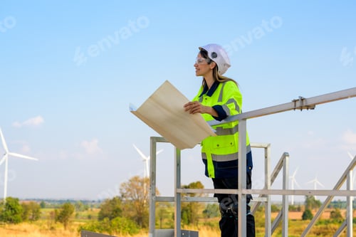 Preview: Renewable energy engineer working on wind turbine