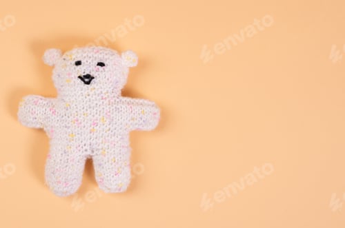 Preview: Handmade soft toy on background