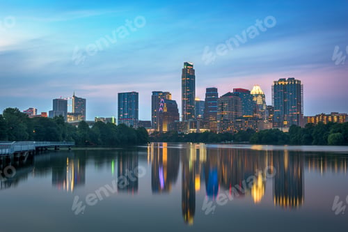 Preview: Austin, Texas, USA downtown skyline on the Colorado River