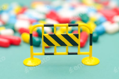 Preview: Barrier Sign Blocking Access to Dangerous or Unregulated Pills