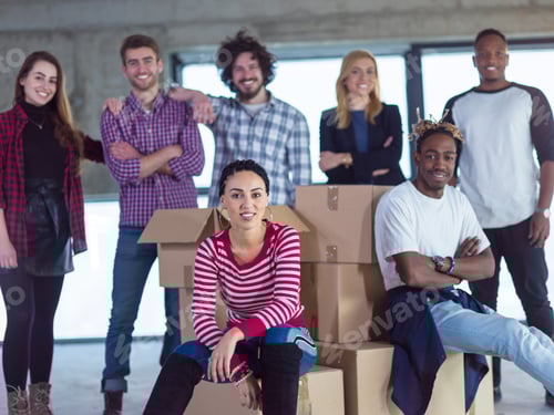 Preview: portrait of multiethnic business people