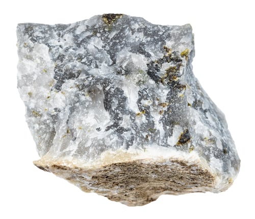 Preview: unpolished melilite mineral isolated on white