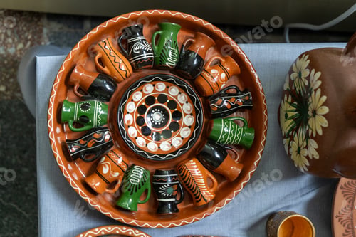 Preview: Ukrainian dishes. Clay ceramics. Old decor.