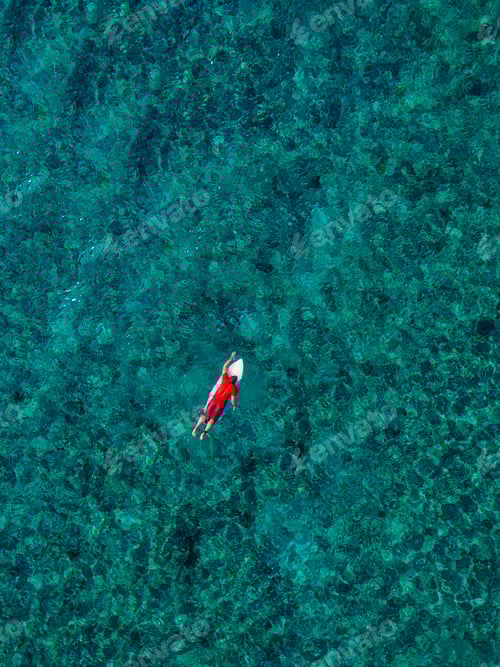 Preview: Aerial view of surfer in Indian Ocean