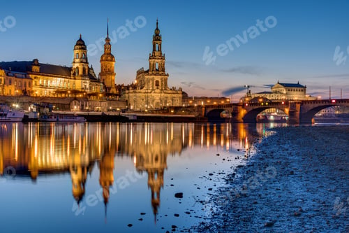 Preview: Sunset at the historic center of Dresden
