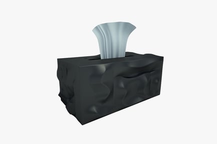 Preview: Black textured tissue box with tissues