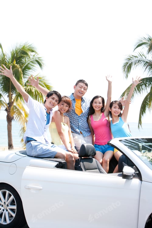 Preview: Friends Having Fun in a Convertible