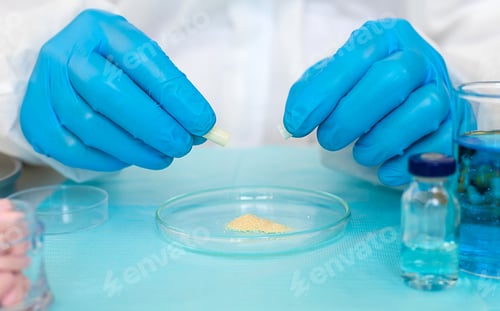 Preview: examine drugs in the laboratory. Selective focus.