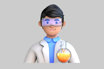 Preview: Cartoon scientist with beaker