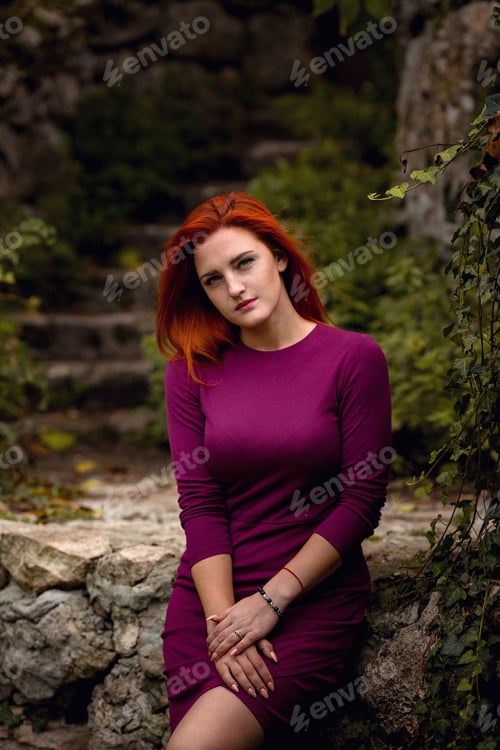 Preview: Beautiful young woman enjoys the autumn warmth