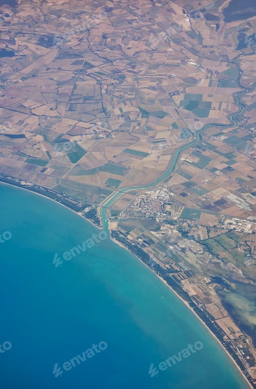 Preview: Aerial view of coastline, Rome, Italy