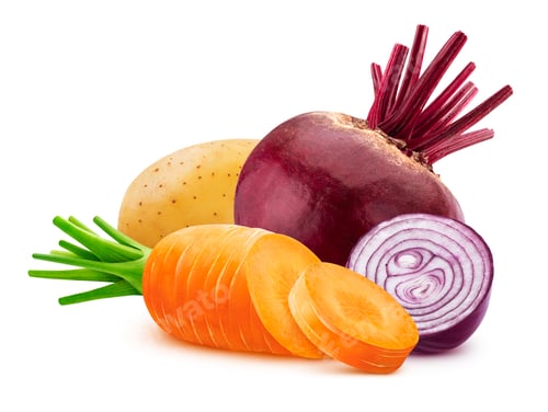 Preview: Vegetable isolated on white background with clipping path