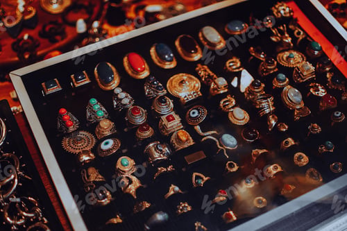 Preview: Top view of several rigs displayed on a store table