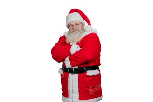 Preview: Santa Claus crossed arms on white background.