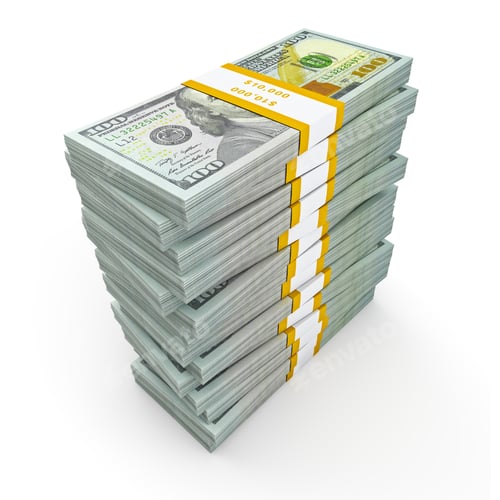Preview: Stack of new 100 US dollars 2013 edition banknotes