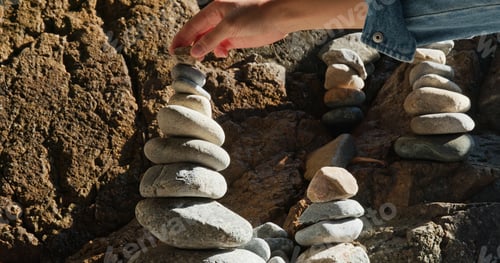 Preview: Balanced Pebble stone at beach