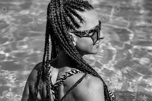 Preview: Swimming Pool. Sportive Woman In A Swimsuit Swims In The Pool. Portrait.