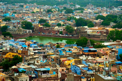 Preview: Aerial view of Jodhpur Blue City. Jodphur, Rajasthan, India
