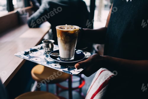 Preview: Iced Coffee Drink Served in a Cafe Setting