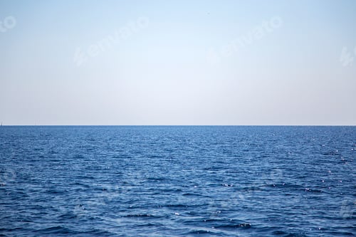 Calm Blue Ocean Underneath a Cloudless Sky