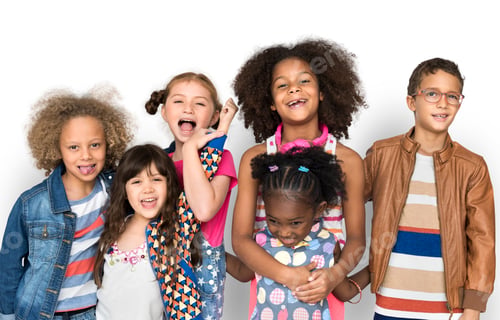 Preview: Group of diverse kids having fun together
