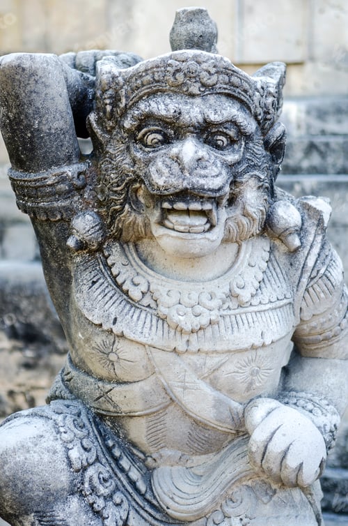 Preview: traditional balinese hindu statues in bali temple indonesia