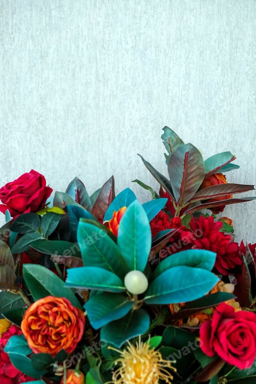 Preview: Colorful flowers background.