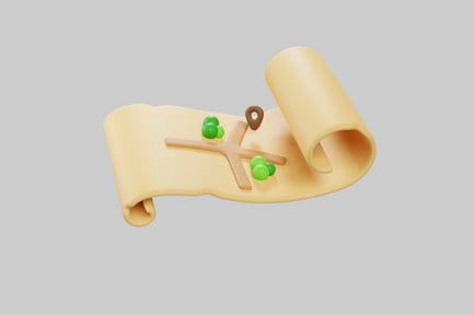 Preview: Stylized treasure map and location