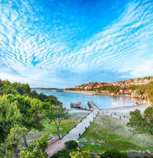 Preview: Unbelivable view of Porto Cervo town at sunset.