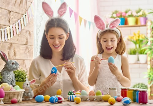 Preview: family preparing for Easter