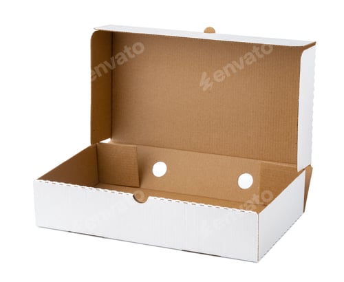 Preview: White gift box isolated on white background