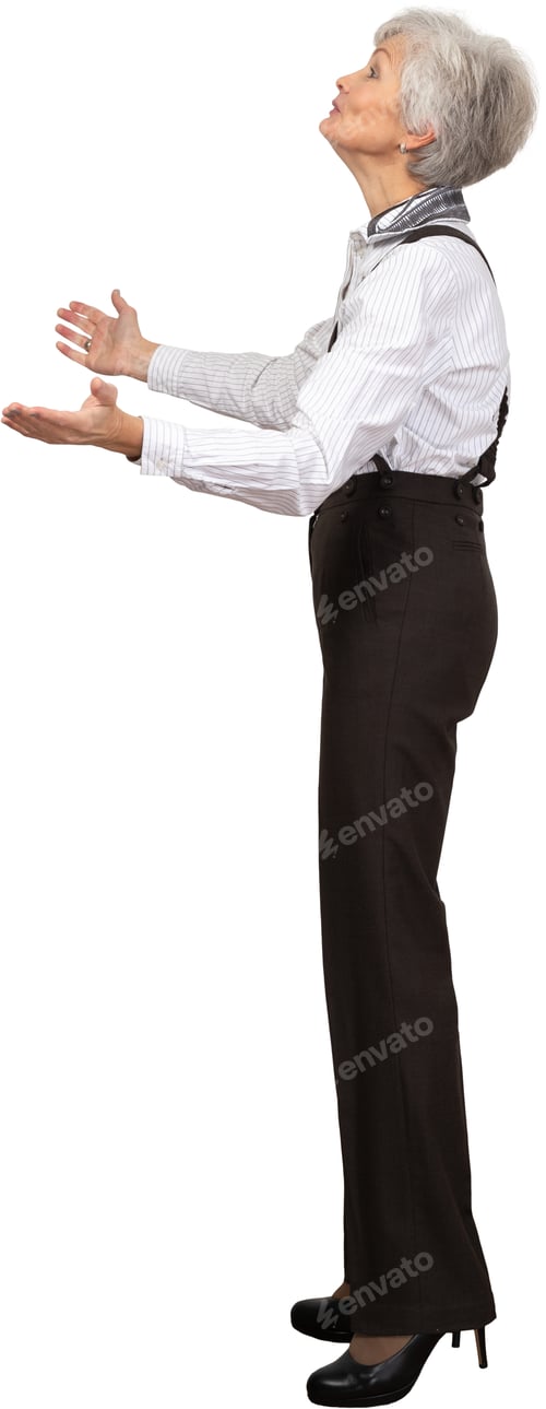 Preview: a man standing with his arms outstretched in front of a white wall