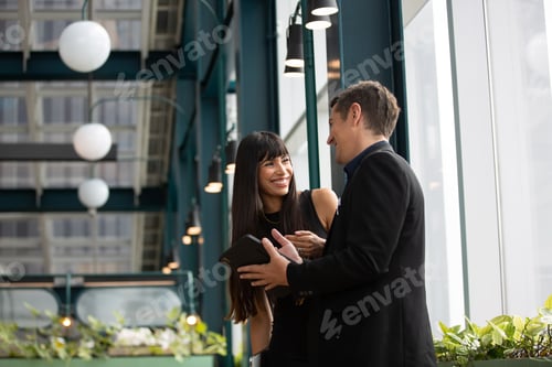 Preview: business people meeting to join with partner team, working in teamwork partnership together concept