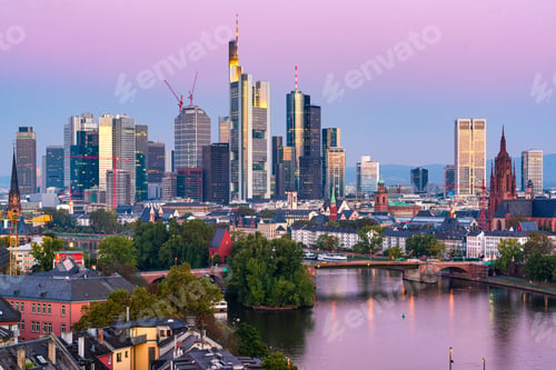 Preview: Frankfurt, Germany skyline over the Main River