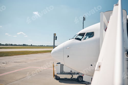 Preview: Aircraft after the flight standing in the international airport