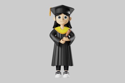 Preview: Cartoon graduate girl