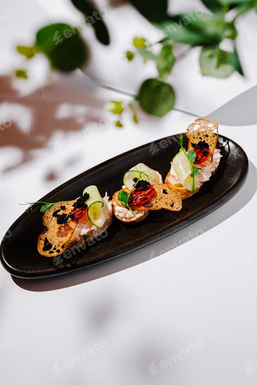 Preview: Unique gourmet dish with delicate ingredients on an elegant plate