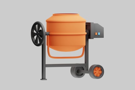 Preview: Portable concrete mixer with handwheel