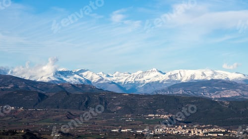 Preview: Mountains snowy peaks scene