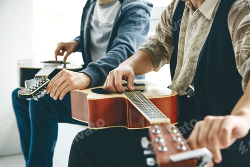 Preview: Guitar lesson. Hobby or work of teaching