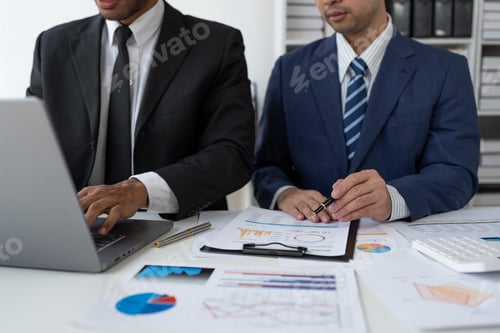 Preview: Businessmen, entrepreneurs are meeting to analyze data to plan business strategies and financial bud