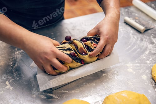 Preview: Raw dough prepared for Babka dessert