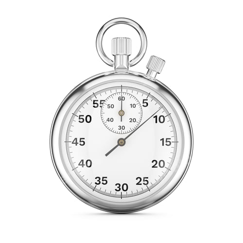 Preview: Metallic mechanical stopwatch isolated. 3d rendering.