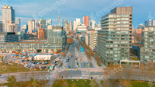 Preview: Aerial view of the modern skyline of downtown Toronto, Ontario, Canada