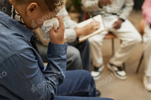 Preview: Woman crying during emotional therapy session