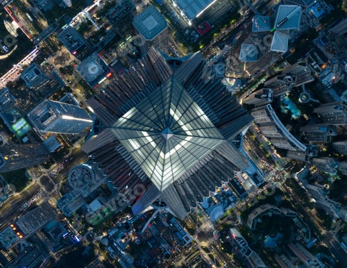 Preview: Shenzhen ,China - Circa 2022: Aerial view of landsccape in Shenzhen city, China